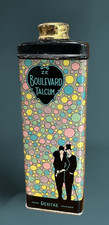 Vtg 1920s Bertae Ze Boulevard Talcum Powder Art Deco Tin Flapper Bubbles Boudoir picture