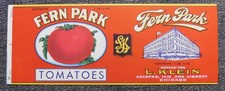 25 Vintage Fern Park Tomatoes Can Labels picture