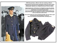 WW2 Royal Navy 5a officers uniform set jacket and trousers serge aka battledress picture