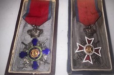 WWII Romania Order Of The Star&Order Of The Crown Originally Boxed Medal Group picture