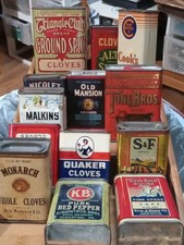 Vintage Antique Spice Tins some rare lot of 14 picture