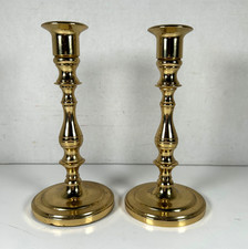 Vintage Baldwin Brass Candlestick Holders Pair Taper Candles Made In USA picture