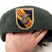 Vintage 1981 US Army Green Beret 5th Special Forces Group Bancroft Size 6-7/8 picture