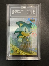 1993 TOPPS SONIC THE HEDGEHOG SCARCE PRISM CHASE CARD #3 SONIC RUNNING TAG 9 picture