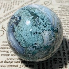 471g Natural Geode Aquatic Plant Water Grass Moss Agate Balls Crystal Sphere picture