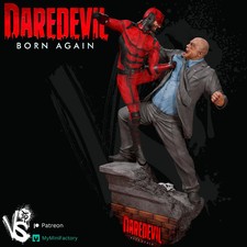 1:10 Daredevil vs Kingpin Marvel Fan Art UNPAINTED Resin Diorama Garage Kit picture