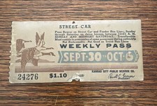 1934 Kansas City Street Car Pass picture