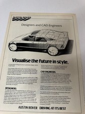 Original 1985 Austin Rover Designer CAD Engineer Magazine Advert Cutting Retro picture