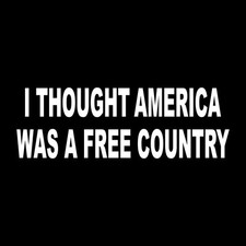 I Thought America Was A Free Country Decal Sticker White Die Cut Vinyl picture