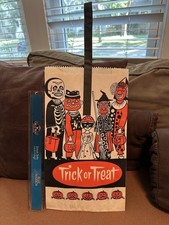 Vintage Halloween Rare Ben Cooper Trick or Treat Bag Handle Skeleton Witch Pump picture