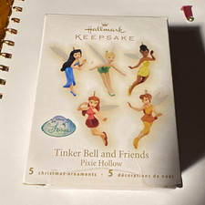 Hallmark Keepsake Disney Fairies Pixie Hollow Tinker Bell 5 Ornaments Dated 2009 picture