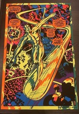 SILVER SURFER I'M FREE 1971 MARVEL THIRD EYE Black LIGHT POSTER TE4005 WOW picture