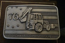 Vintage 1976 J.I. Case 580C Construction King Belt Buckle – Limited Bicentennial picture