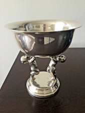 Vintage 1958 Lehman Bros Silver Plated Pedestal Cupids Compote Candy Dish Bowl picture
