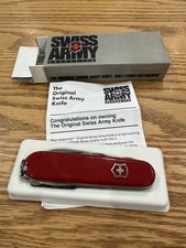 Vintage Victorinox Climber Swiss Army Knife 91mm Red - With Original Box & Paper picture