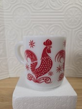 Vintage Hazel Atlas Red Rooster Cup Mug 3.5
