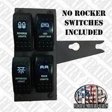 LIGHTED ROCKER SWITCH PANEL 4 GANG - NO SWITCHES - BLACK - HUMVEE M998 MILITARY picture