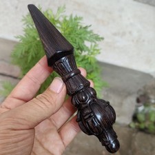 16cm Ebony Wood Vajra Ritual Tool Mahakala King Puba Tibetan Vajrayana Amulet picture