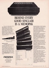 Memotech Vintage Print Ad Sinclair Memopak RAM Modules 1982 picture
