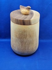 Anthropologie Terrain Solid Wood Forest Friends Bird Canister 7