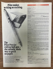 Pilot Precise Pen Vintage 1987 Newsweek Magazine Ad picture