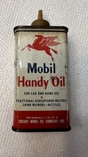 Socony Mobil Oil Co. Handy 4oz Oil Can for Car and Home Use Vintage picture