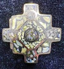 Vintage Rare Chakana/Andean/Inca Cross Abalone inlay belt buckle picture