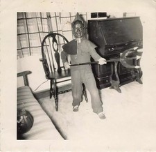 Antique Halloween Photo Kids Dressed up in Creepy DEVIL Costumes 1930s 40s  #5 picture
