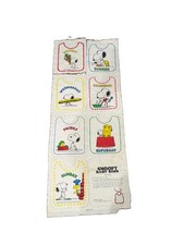 New Vintage 1958 1965 SNOOPY Peanuts Gang BABY BIBS Set Days of the Week Pattern picture