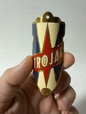 Vintage TROJAN Bicycle Head Badge Emblem Tag Sign Art Deco Starburst Design picture