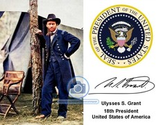PRESIDENT ULYSSES S. GRANT CIVIL WAR GENERAL PRESIDENTIAL SEAL 8X10 PHOTO picture