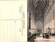 Reims Cathedral Postcard La Nef et la Grande Rosace Vintage France Unposted picture