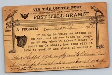 1908 Via The United Post Tell-Gram Vintage Private Mailing Card New York NY  picture