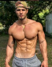 Male Model Photo Print Muscular Handsome Shirtless Hunk Abs -732E picture
