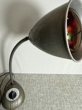 30’s-40’s Metal Adjustable Desk Lamp Gray Rotary Dial Red Light medical vintage picture