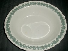 Wedgwood QUEEN'S WARE Embossed Celadon Green on Cream  10