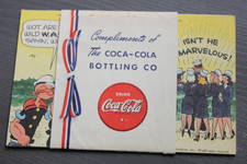 Vintage 1942 WWII Coca Cola Popeye Comic Postcard Set of 4 with Original Sleeve  picture