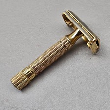 Vintage 1940s Gillette Aristocrat Gold Plated Safety Razor TTO DE Made USA picture