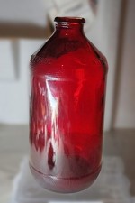 Vintage 1963 Royal Ruby Red Glass Schlitz Beer Bottle Anchor Hocking 168-38B picture