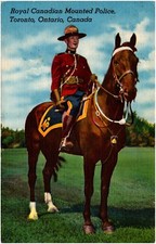 Royal Canadian Mounted Police Toronto Ontario Canada 1940s Linen Postcard Unused picture