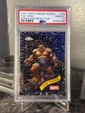 🔥POP 2🔥2025 Topps Chrome Marvel The Thing Spider Web Refractor /399 PSA 10 GEM picture