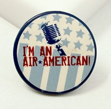 Air America Radio Vintage Pin Progressive Talk Pinback Button Maron picture