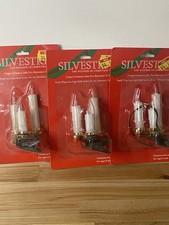 VINTAGE SILVESTRI CHRISTMAS PLUG-IN LIGHT UP TRIPLE CANDLE  ORNAMENT Set Of 3 picture