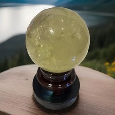 Amazing 4 lbs. Natural Citrine Crystal Sphere/Rainbows Throughout (holder incl.) picture
