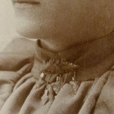 RARE WA Antique Cabinet Card Real Photo Woman Arrowhead Brooch Jewelry UNUSUAL  picture