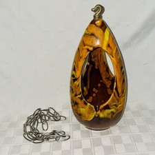 VINTAGE MCM HANGING ASHTRAY CERAMIC DRIP GLAZE ATOMIC CALIFORNIA ORIGINALS picture