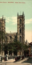 Montreal - Notre Dame Church twin towers - Antique Postcard - circa 1910 picture