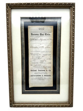 Antique c1890 Framed Quit Claim Deed Holland Ferguson & Co. Rockford Illinois picture