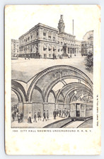 c1905 City Hall & Subway Postcard New York NY Manhattan Underground R.R. Station picture