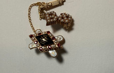 Pi Kappa Alpha Jewled Badge with Pearl Guard, Chain and Officer Dangle picture